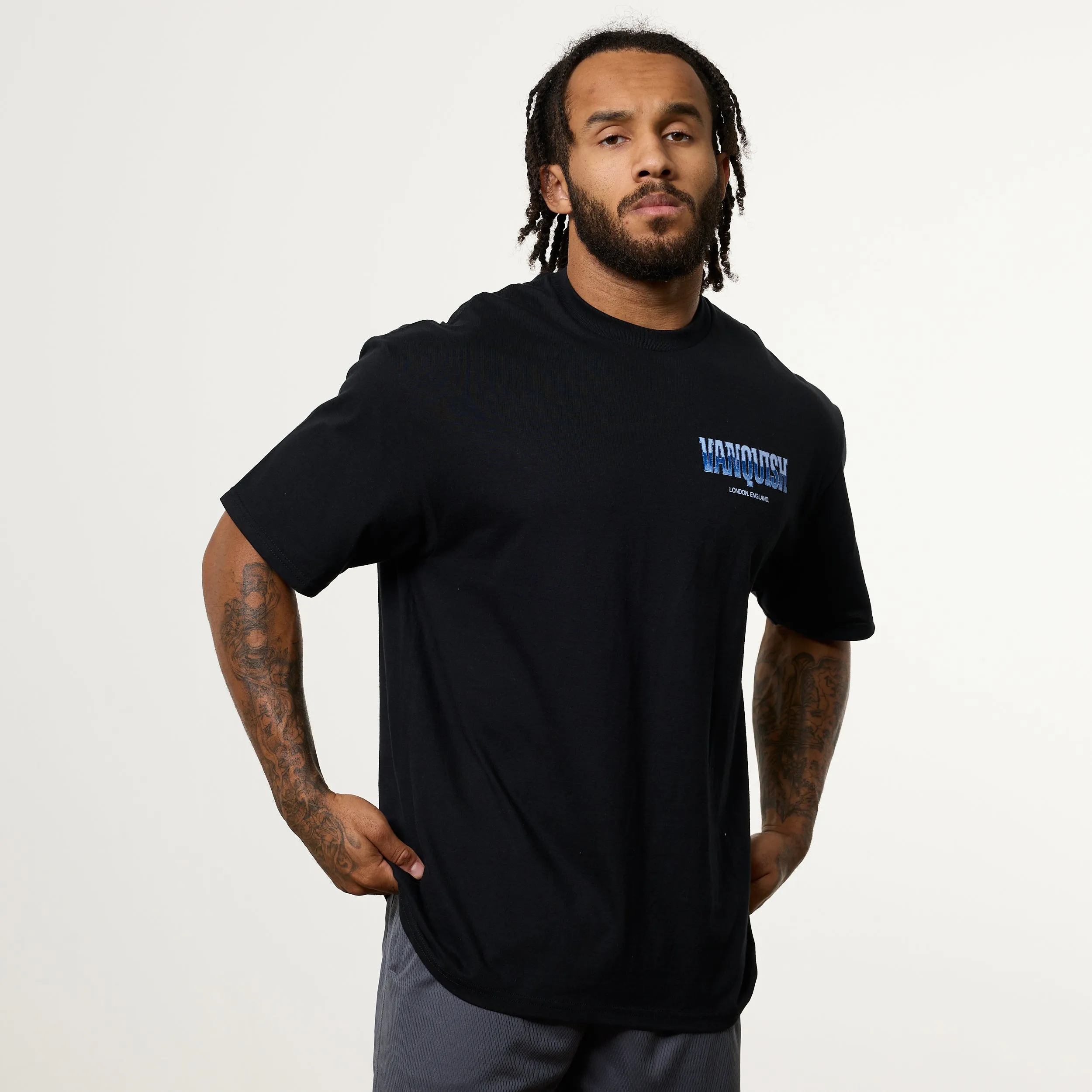 Stylish and Comfortable Vanquish Revolve Chrome Black Oversized T Shirt