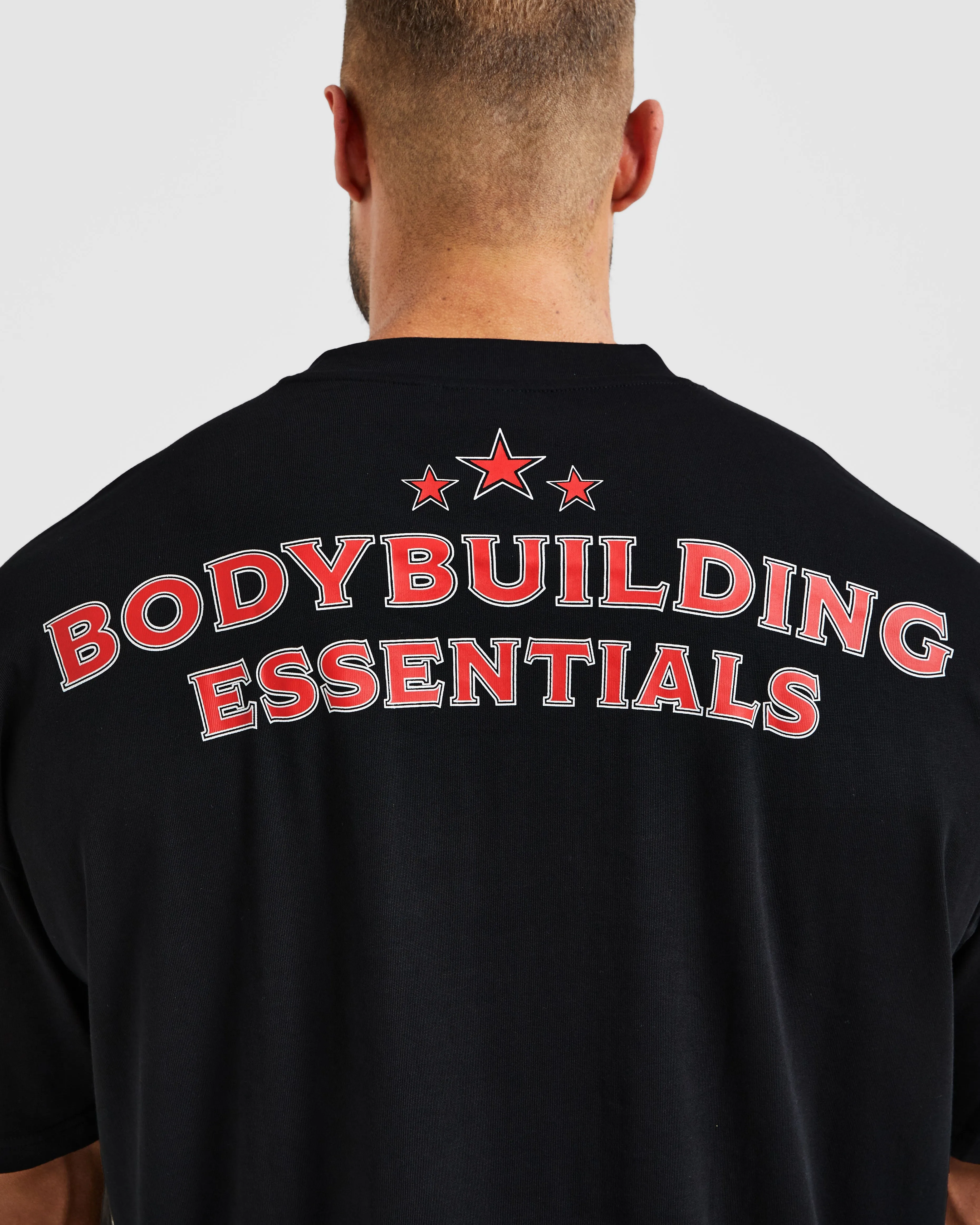 Pullover Wesley Vissers X Body Building Essentials Oversized T Shirt - Black/Red
