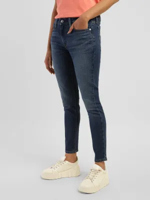 Women's 711 Blue Skinny Fit Mid Rise Jeans Customizable length Classic Look