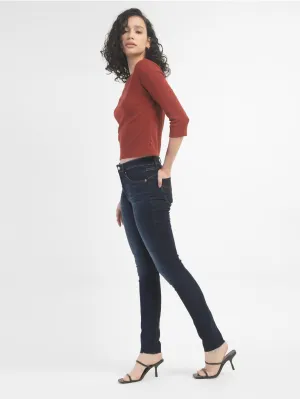 Women's Navy Blue Revel Shaping Skinny Fit High Rise Jeans Bold Look Parent Style