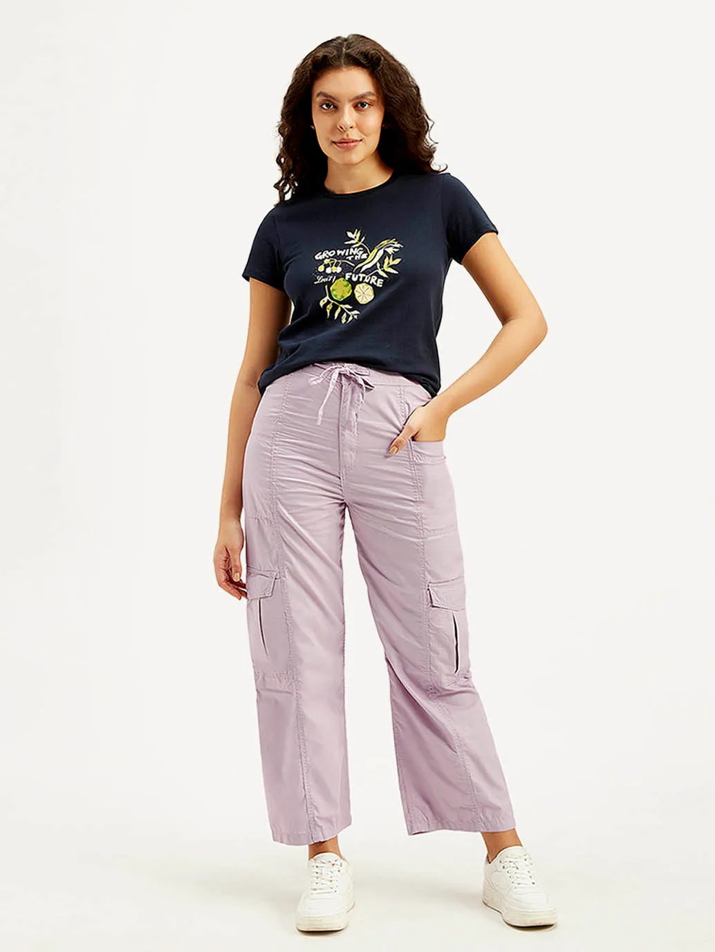 Office Wear Modern Rainy Day Life Ready Women's Purple Loose Fit High Rise Jeans