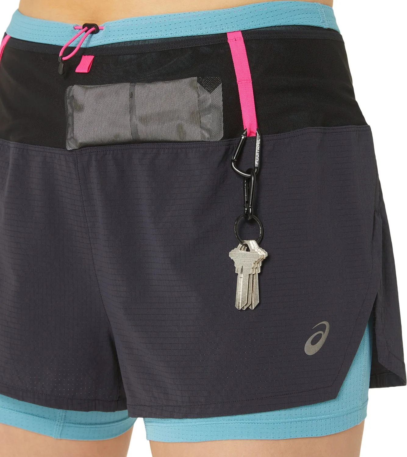 Asics FujiTrail 2 In 1 Womens Running Shorts - Black Beach-Ready Look Street Fashion