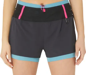 present for him Asics FujiTrail 2 In 1 Womens Running Shorts - Black