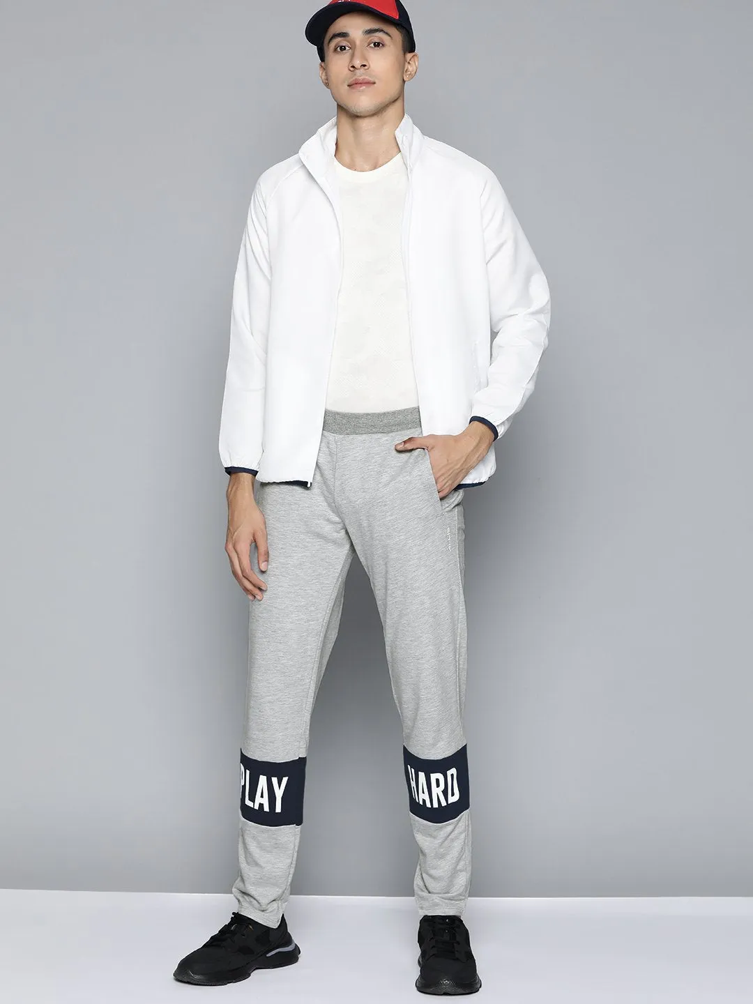 Weekend Style Casual Design Alcis Men Grey Solid Jogger