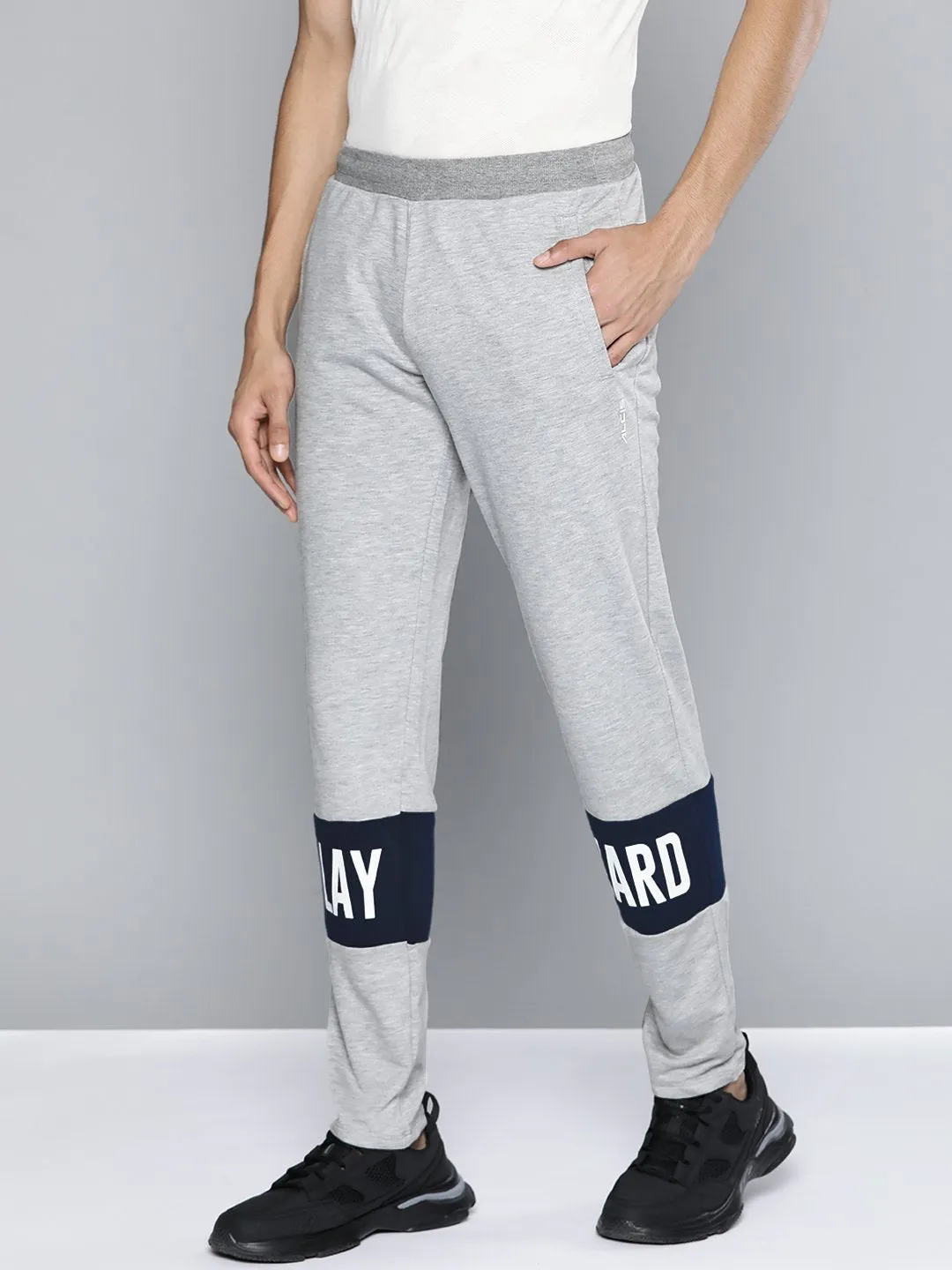 Alcis Men Grey Solid Jogger Stretchable