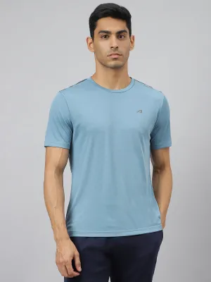 Stretchable Fabric Alcis Men Golden Olive Drytech  Anti-Static Slim-Fit Round Neck Running T-Shirt