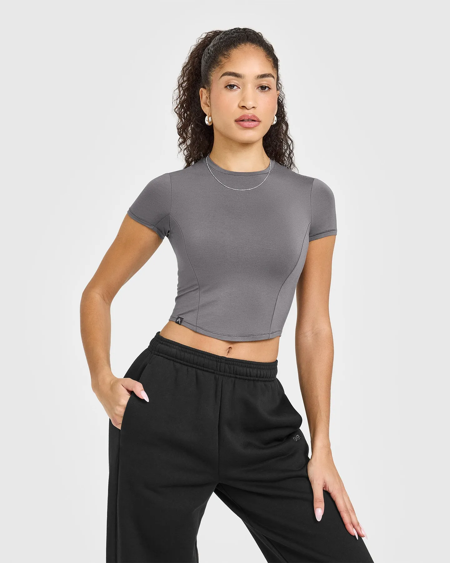 Photo Fit Mellow? Soft Mid Short Sleeve T-Shirt | Ash Grey Swift Balance