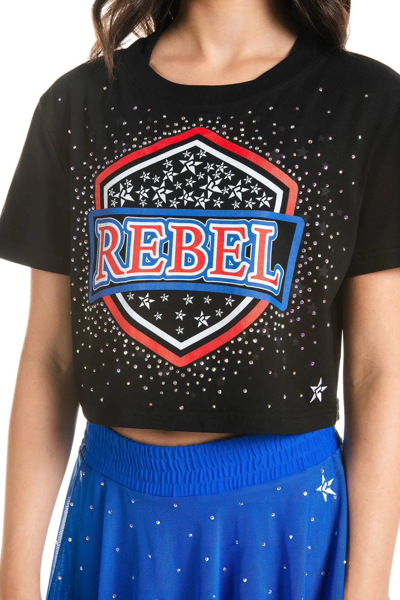 StretchableMaterial Sasha Cropped Tee in Black