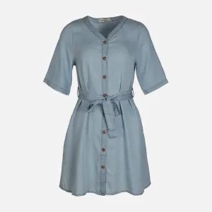 WOMEN 3/4 SLEEVE TENCEL MIDI DRESS Prince Core