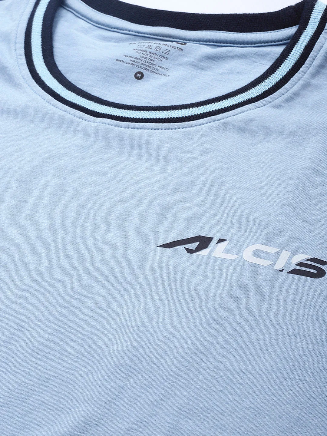 SustainableProduction Clear Mind Alcis Men Blue Solid Slim Fit Gym T-shirt