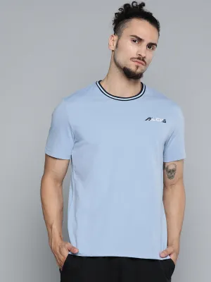 MultiPocket ZeroWasteProduction Alcis Men Blue Solid Slim Fit Gym T-shirt