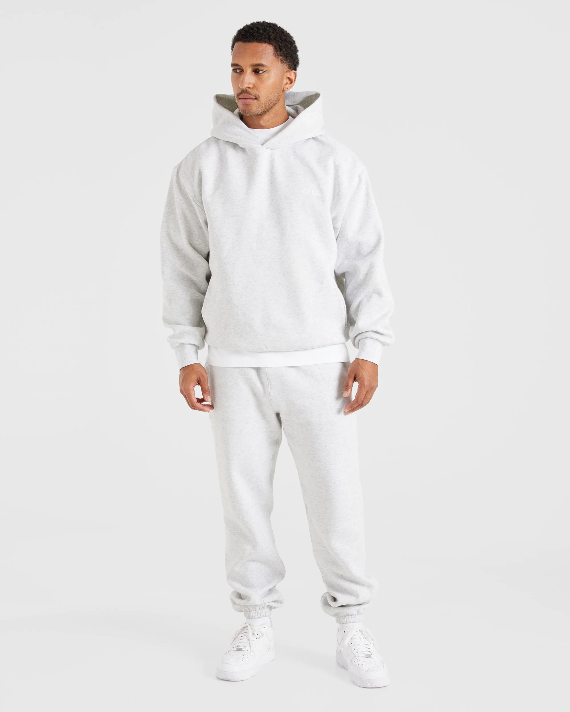 Adjustable Drawstrings School Uniform Essential Oversized Hoodie - Grey Marl