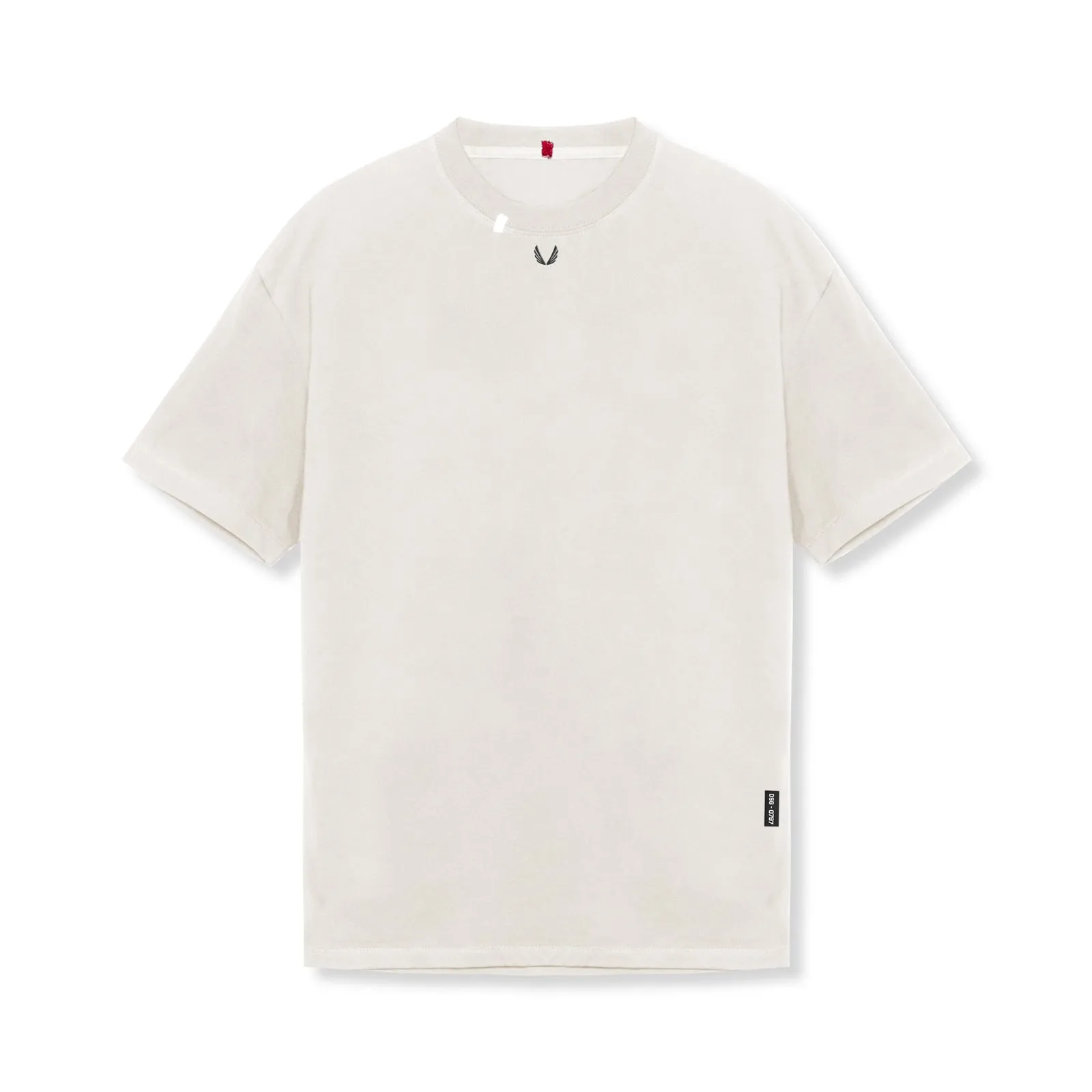 0797. Tech Essential? Relaxed Tee - Stone/Black "OTWR" Versatile and Stylish Travel Fashion