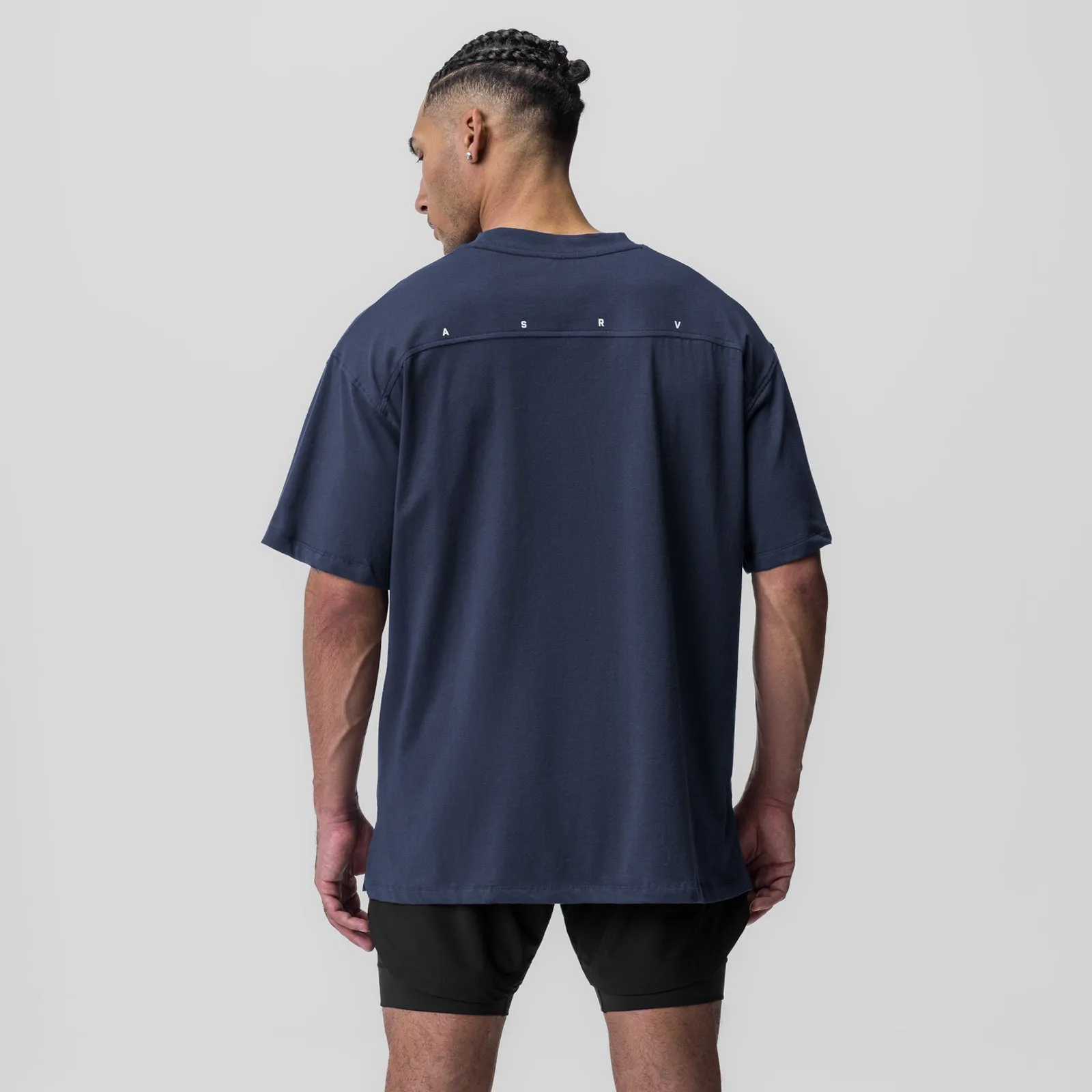 0824. Supima? Oversized Tee - Navy Outdoor Look