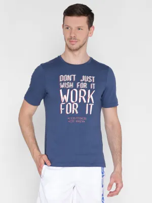 Energy Flow Alcis Men Navy Blue Printed Round Neck T-shirt