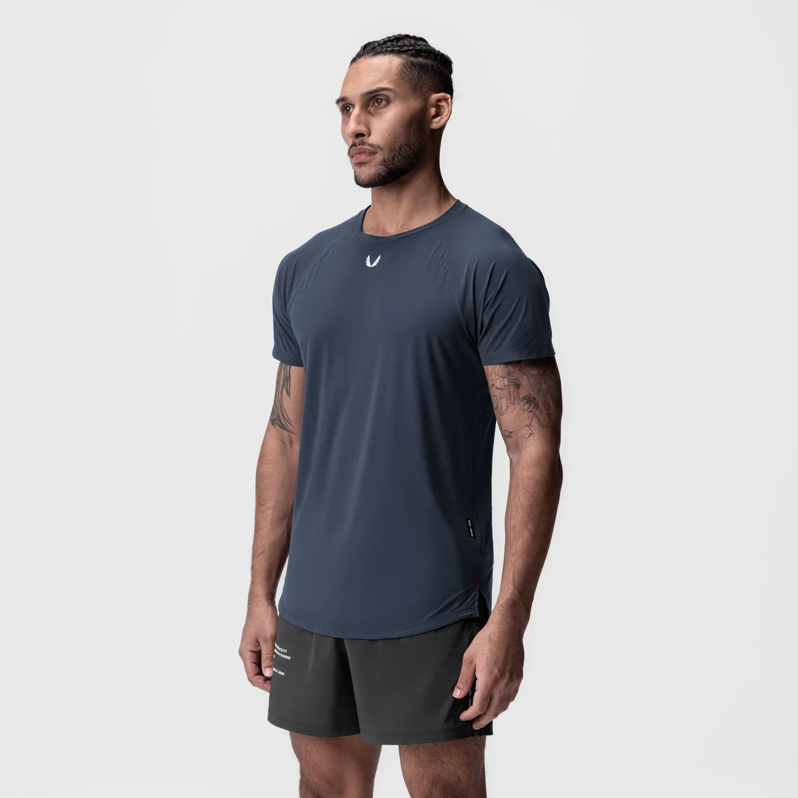 LowImpactDye Cross Grain Knit 0948. Laser-Vent? Established Tee - Navy