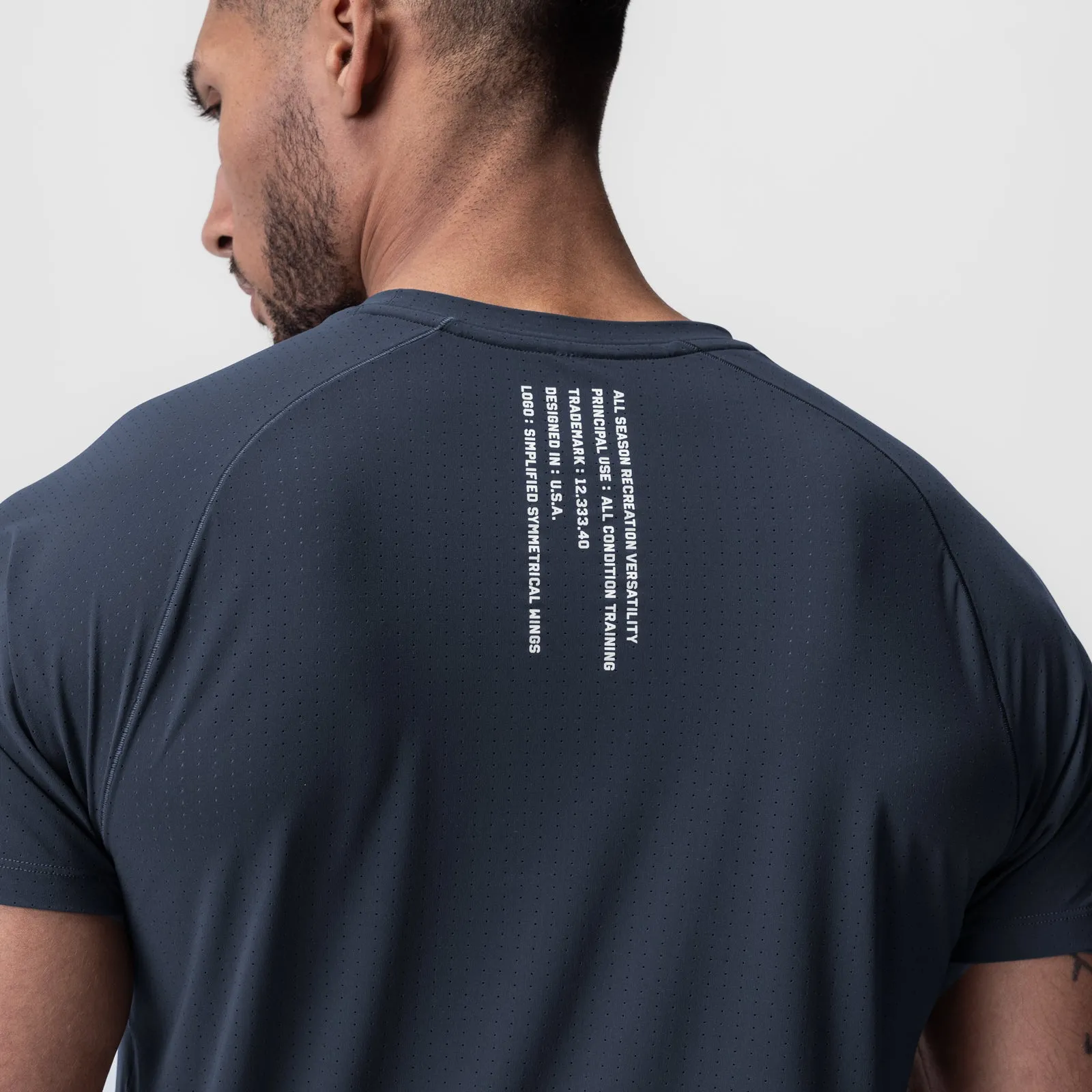 0948. Laser-Vent? Established Tee - Navy Relaxed Armhole Cut