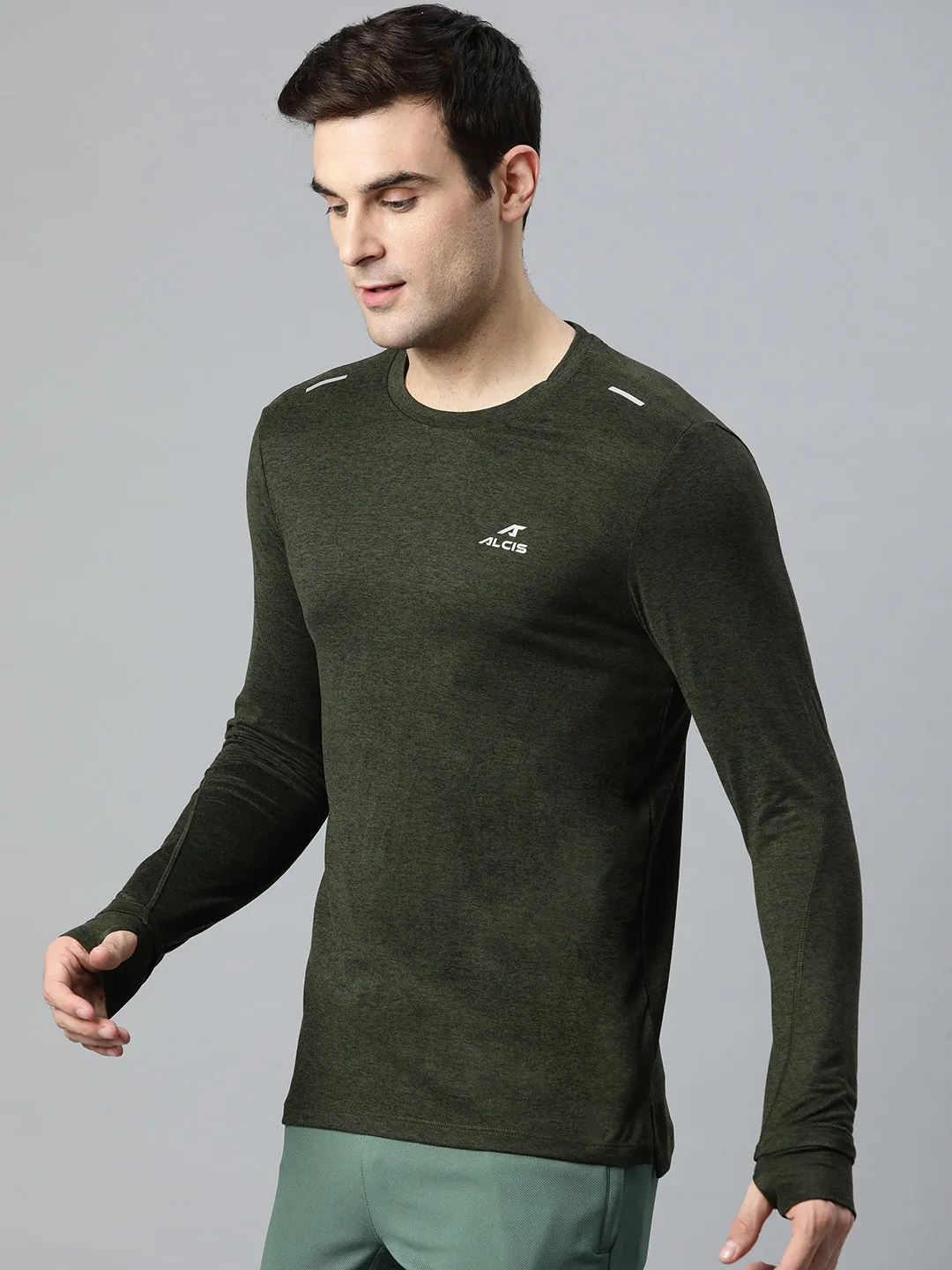 Alcis Men Solid Dry Tech Slim Fit T-shirt Storm Core ThermalRegulation