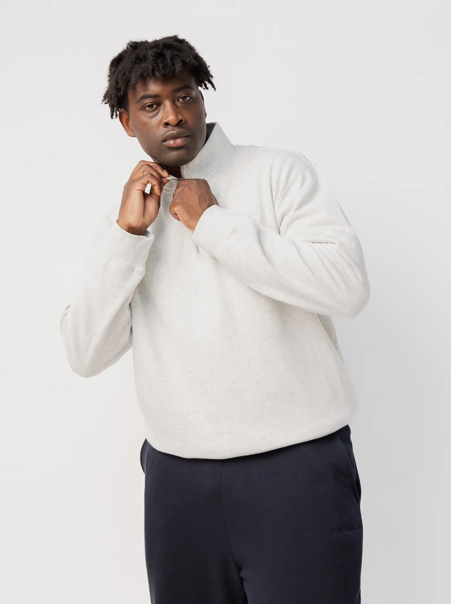Polo wear Quarter Zip in Grey Marle
