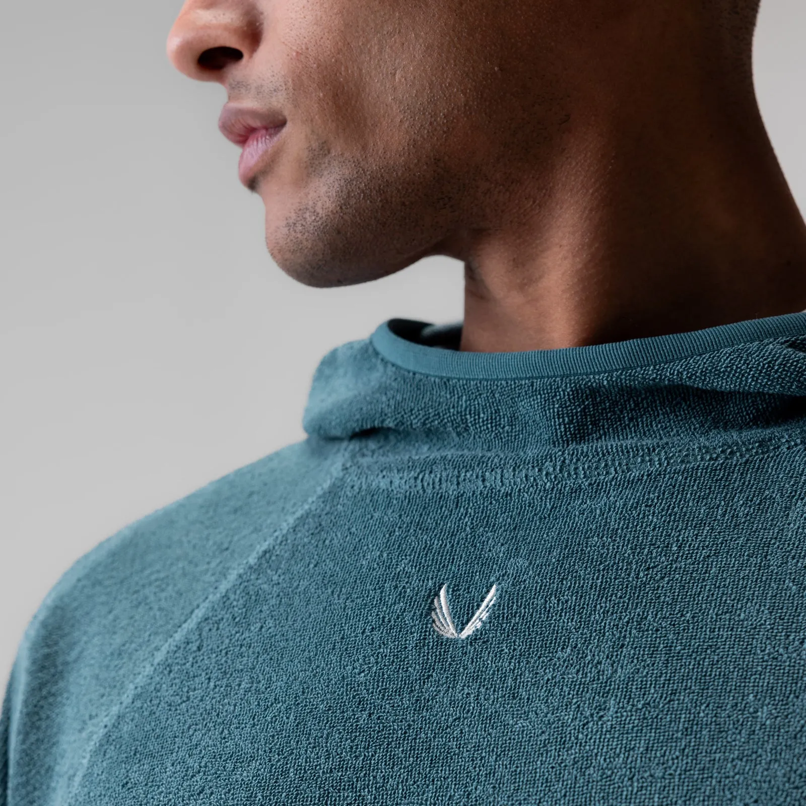 1054. Towel Terry Reversible Hoodie - Storm Compact Weave
