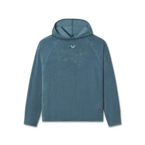 Hare like Minimalist Stitching 1054. Towel Terry Reversible Hoodie - Storm
