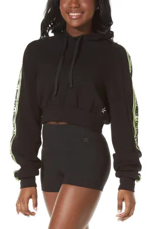 Club SMOED Cropped Hoodie in Black Aura Core FrictionReducing Lining
